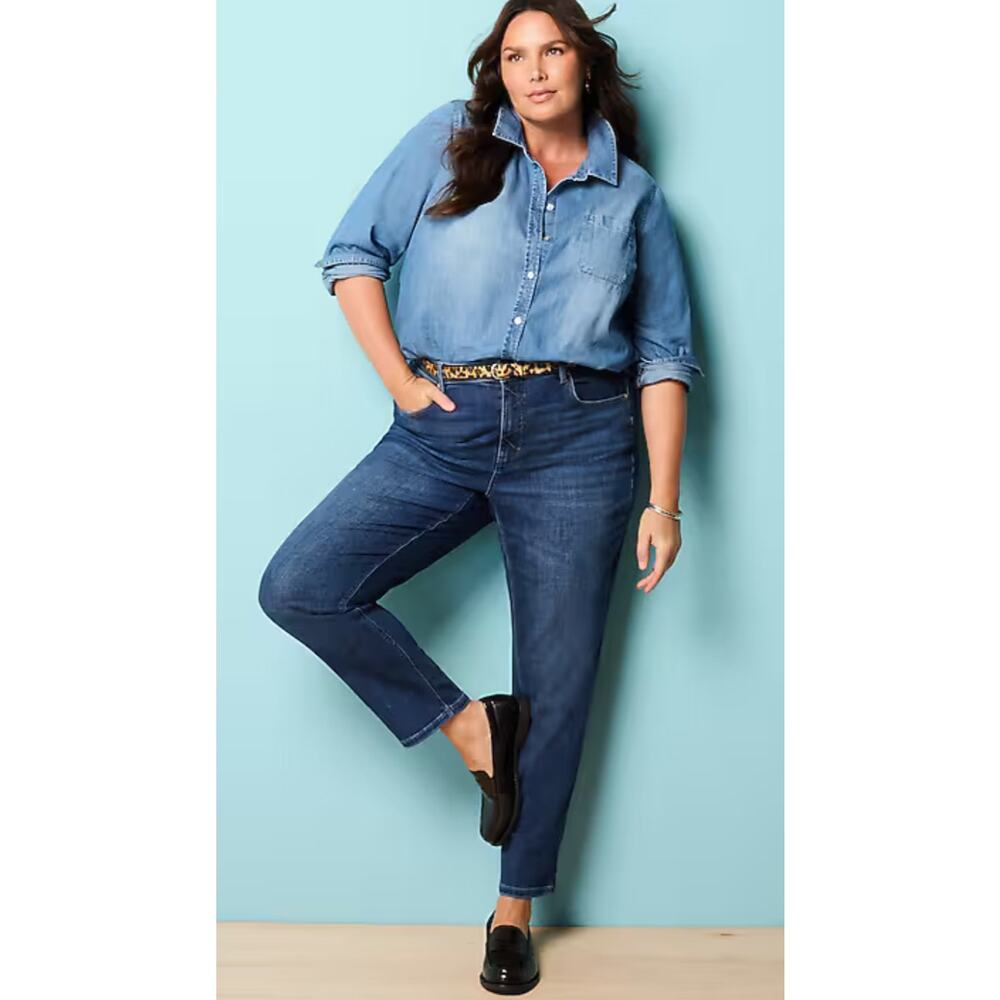 J.JILL Jeans High Rise Monterey Wash Dark Wash Denim Jeans, Straight Leg Jeans